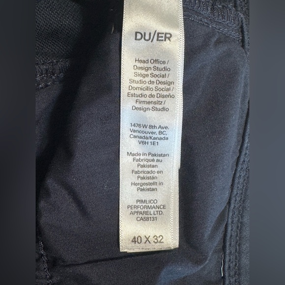 DU/ER No Sweat Pants Blue Mens Size 40x32 (40X30 Actual) Straight Fit MFNT1003 - Picture 7 of 12